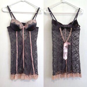 POPSI LINGERIE Purple ish? Pink Y2K Dollette Coquette Lace Chemise Sexy Lingerie